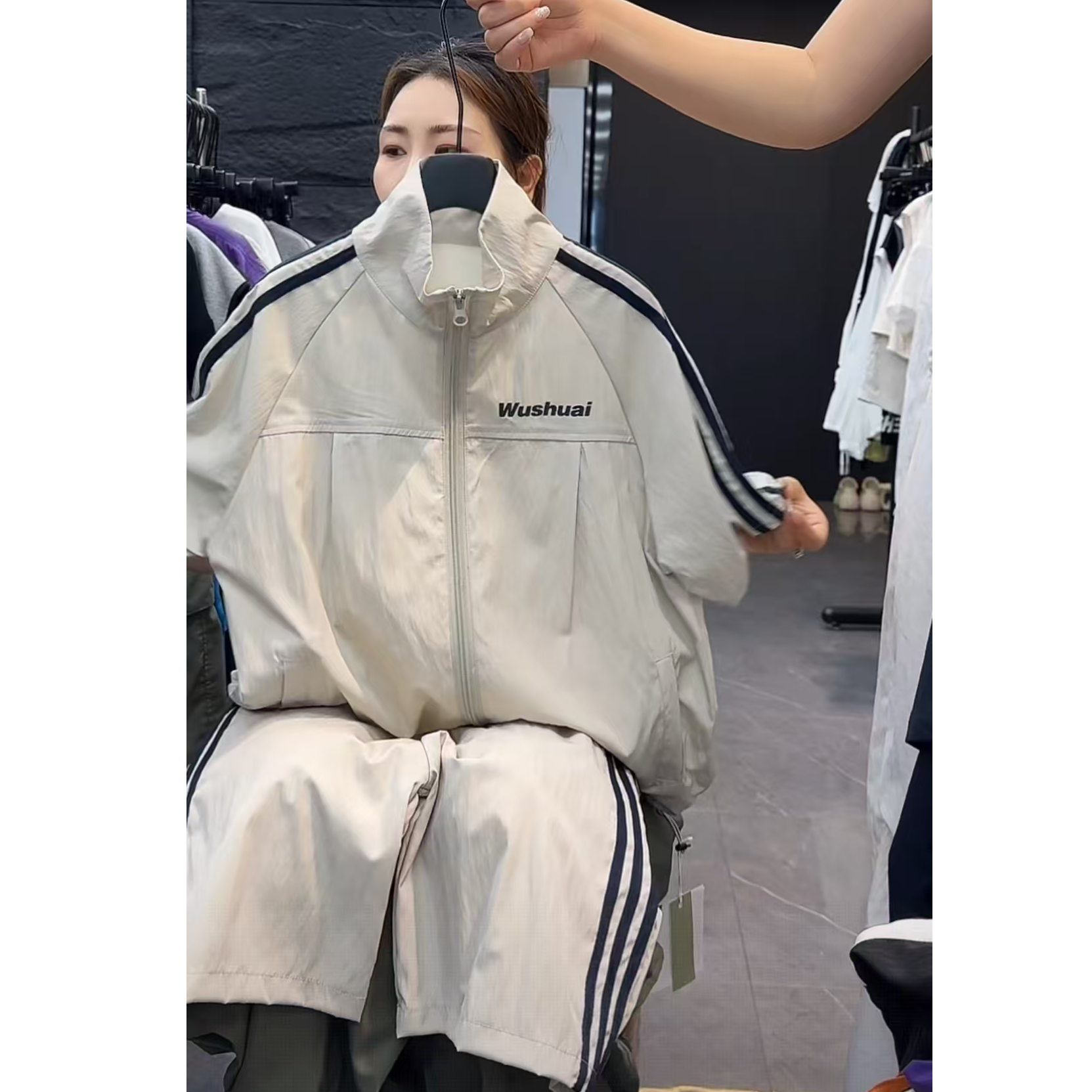 吾2025【Y】6月12日 儿童时尚潮酷米色夏季短袖套装4250-