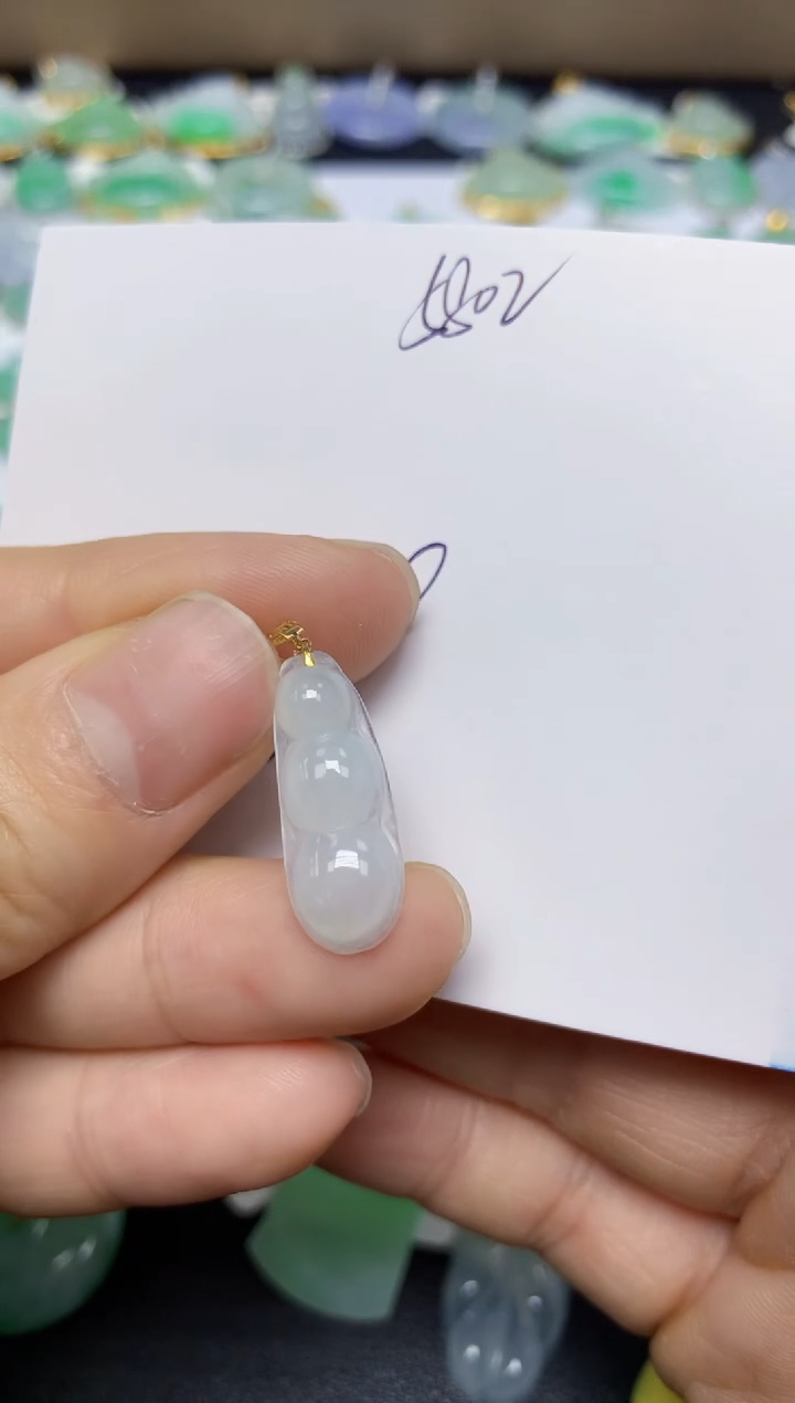 【闪购商品】翡翠挂件18K金镶嵌 天然翡翠A货