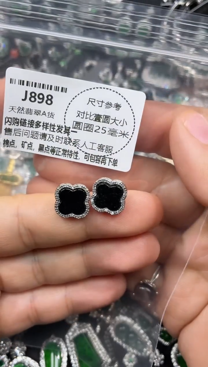 颈饰未镶嵌翡翠J898耳钉