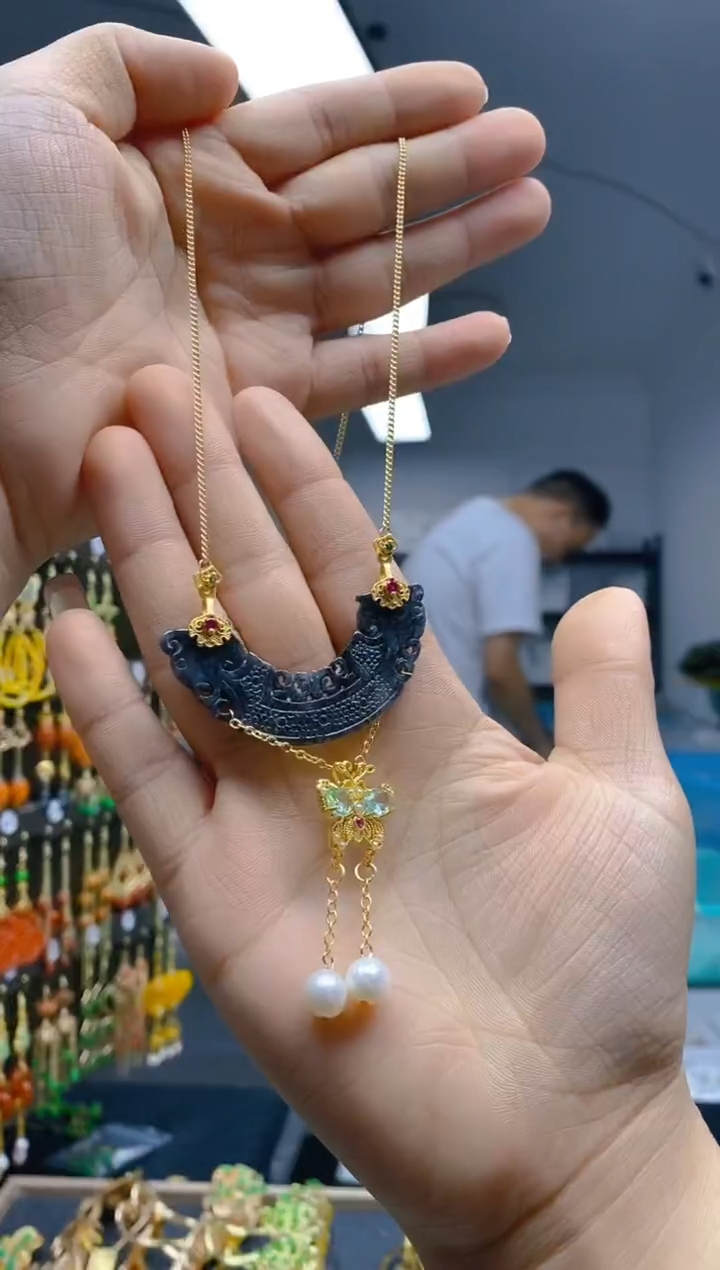 【闪购商品】翡翠耳饰合金0557翡翠锁骨链