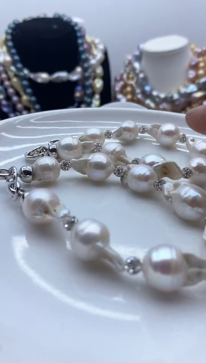 【闪购商品】淡水珍珠颈饰钛钢33