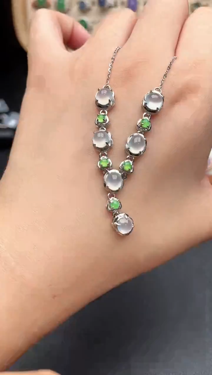 吊坠(不含链)银S925镶嵌翡翠一物一证一礼盒