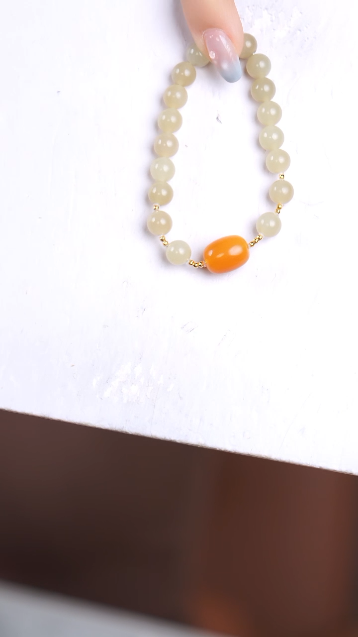 手链18K金镶嵌和田玉@@@@@@@