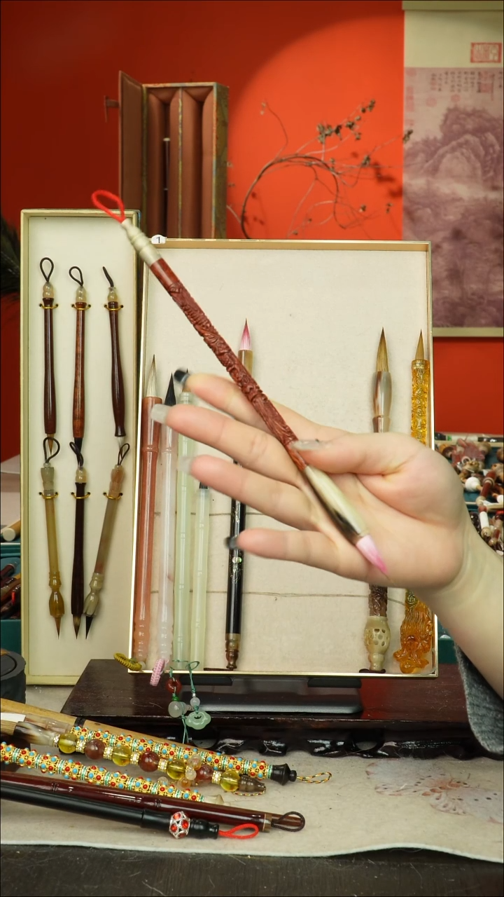 179号闪孤品高货毛笔链接 清水试笔 蘸墨不退