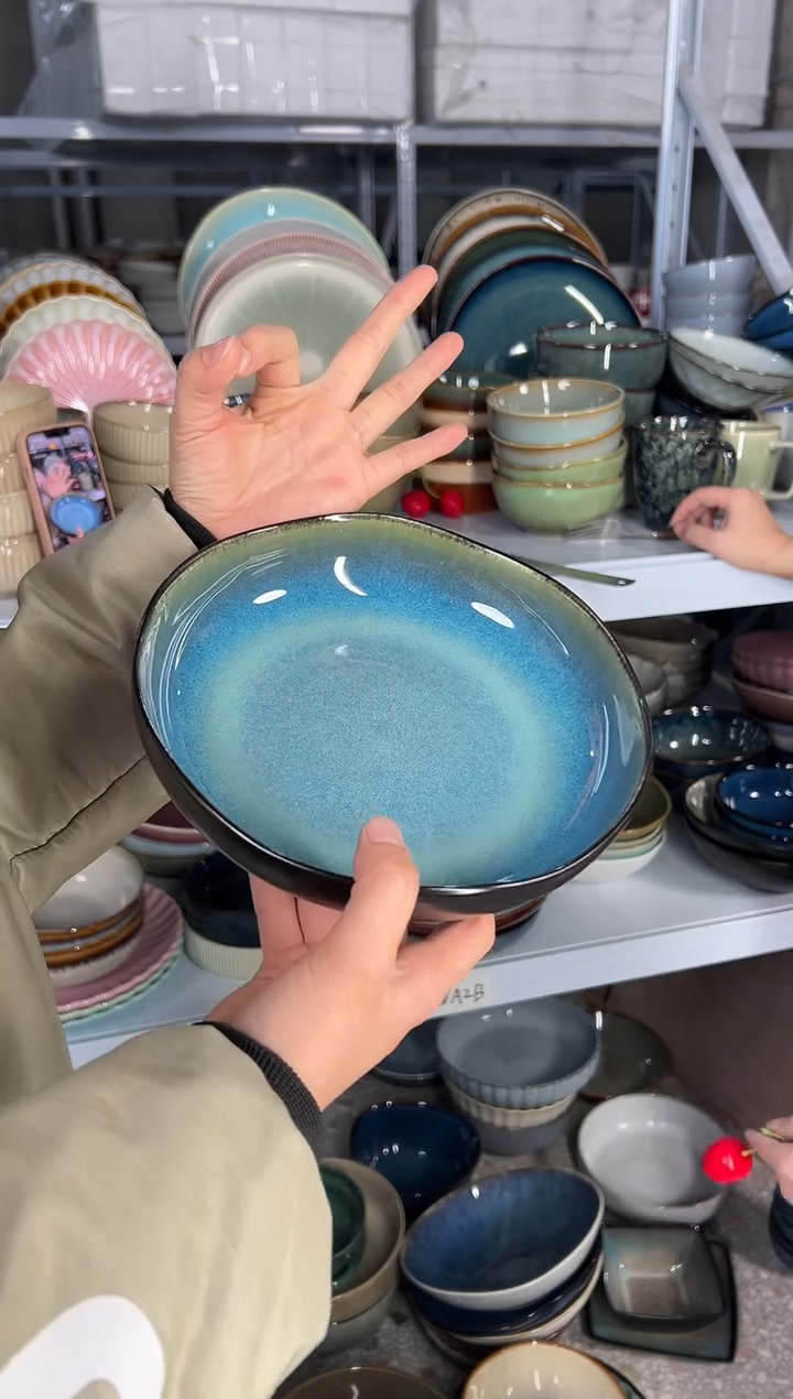 陶瓷外贸尾货瑕疵满20包邮X3深盘