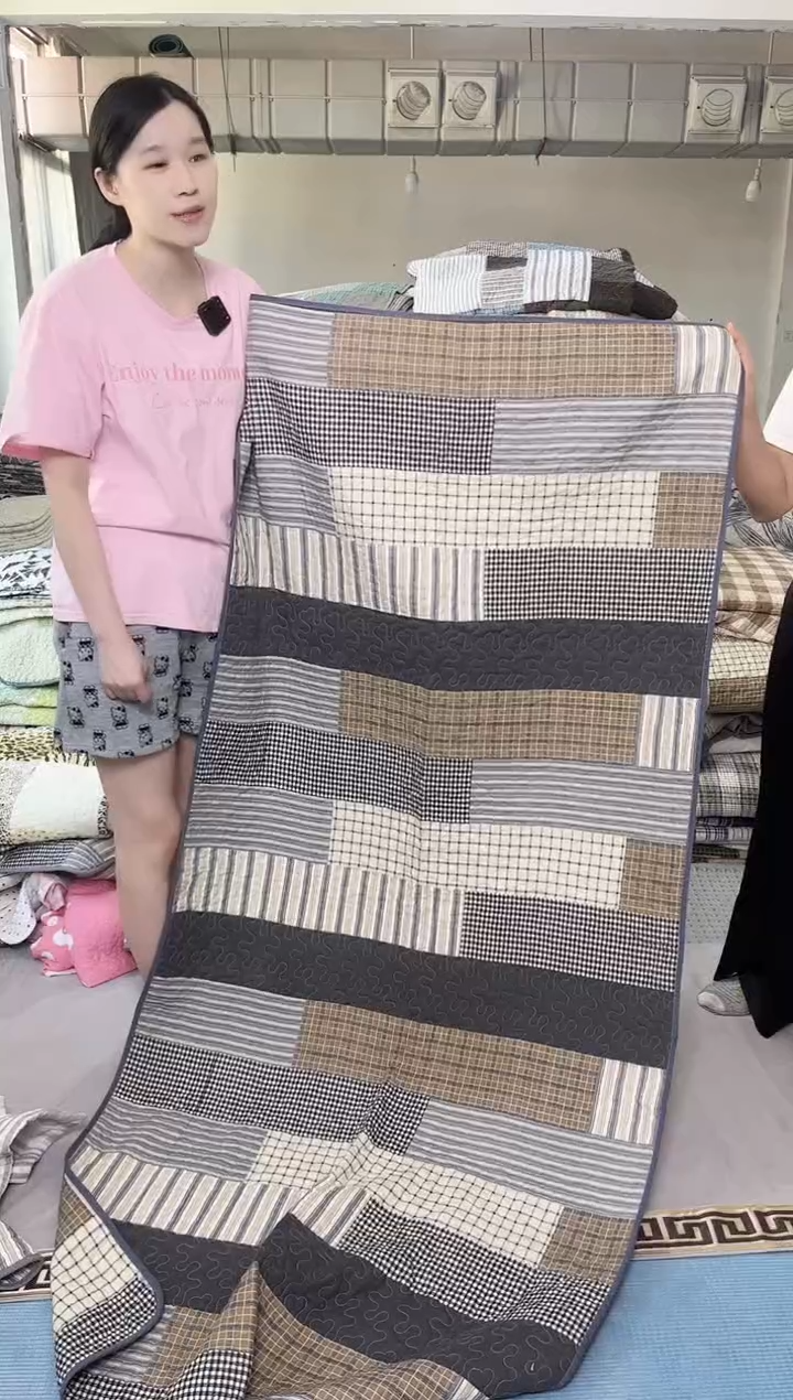 棉90*200长条咖格