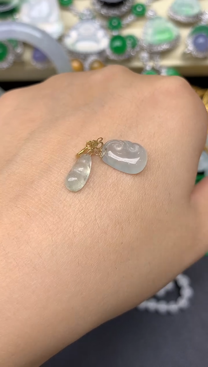 翡翠18K金镶嵌颈饰124-七夕珠宝季