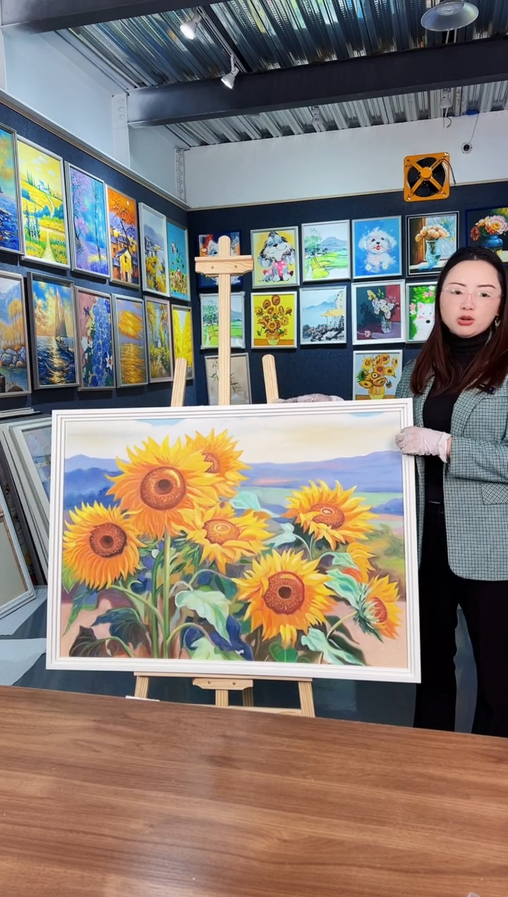 【闪购商品】油画37号 70*100 向日葵-手绘油画