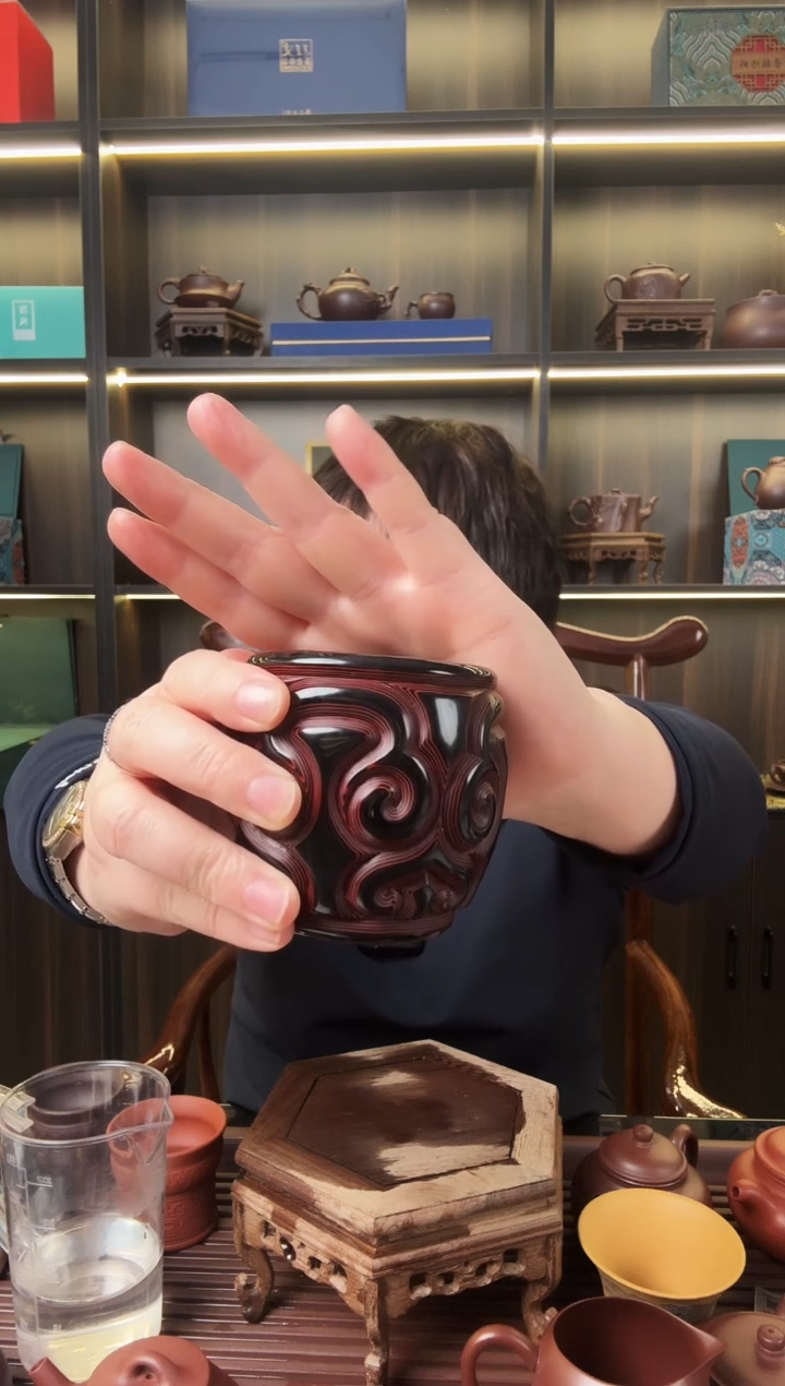 紫砂景韵鸿鹄漆器主人杯