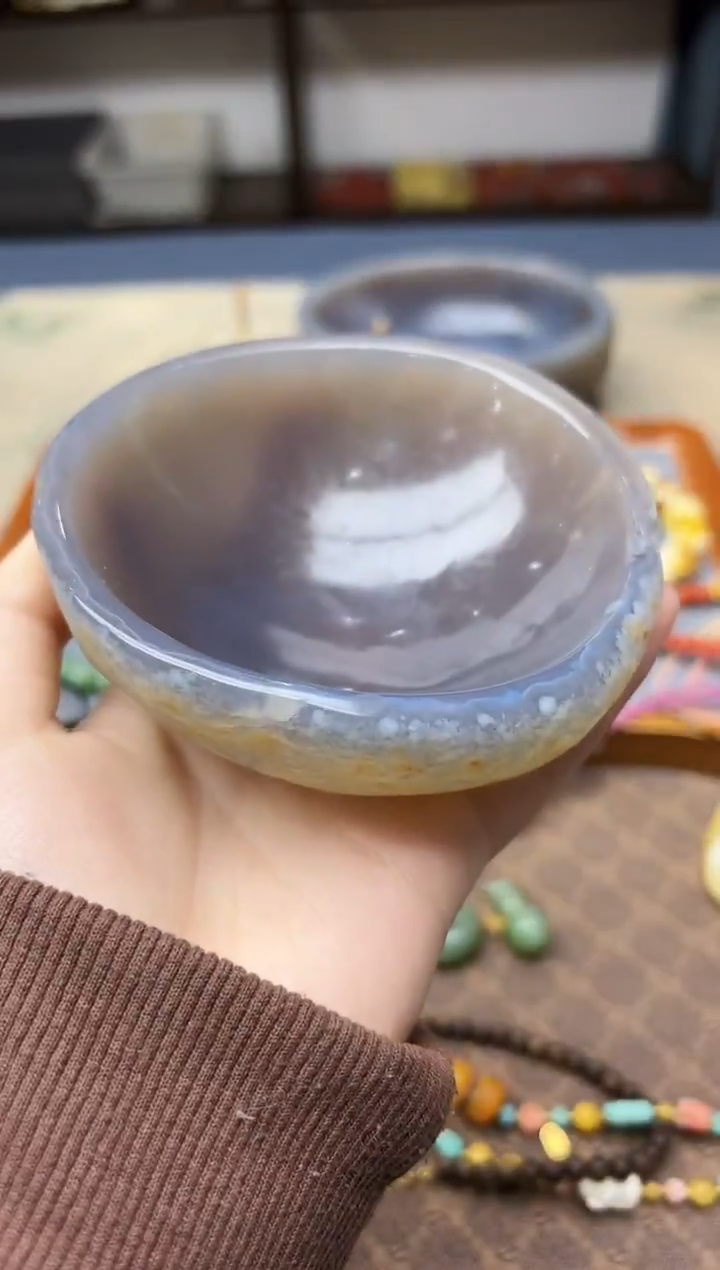 未镶嵌车挂玛瑙/玉髓玛瑙碗GW