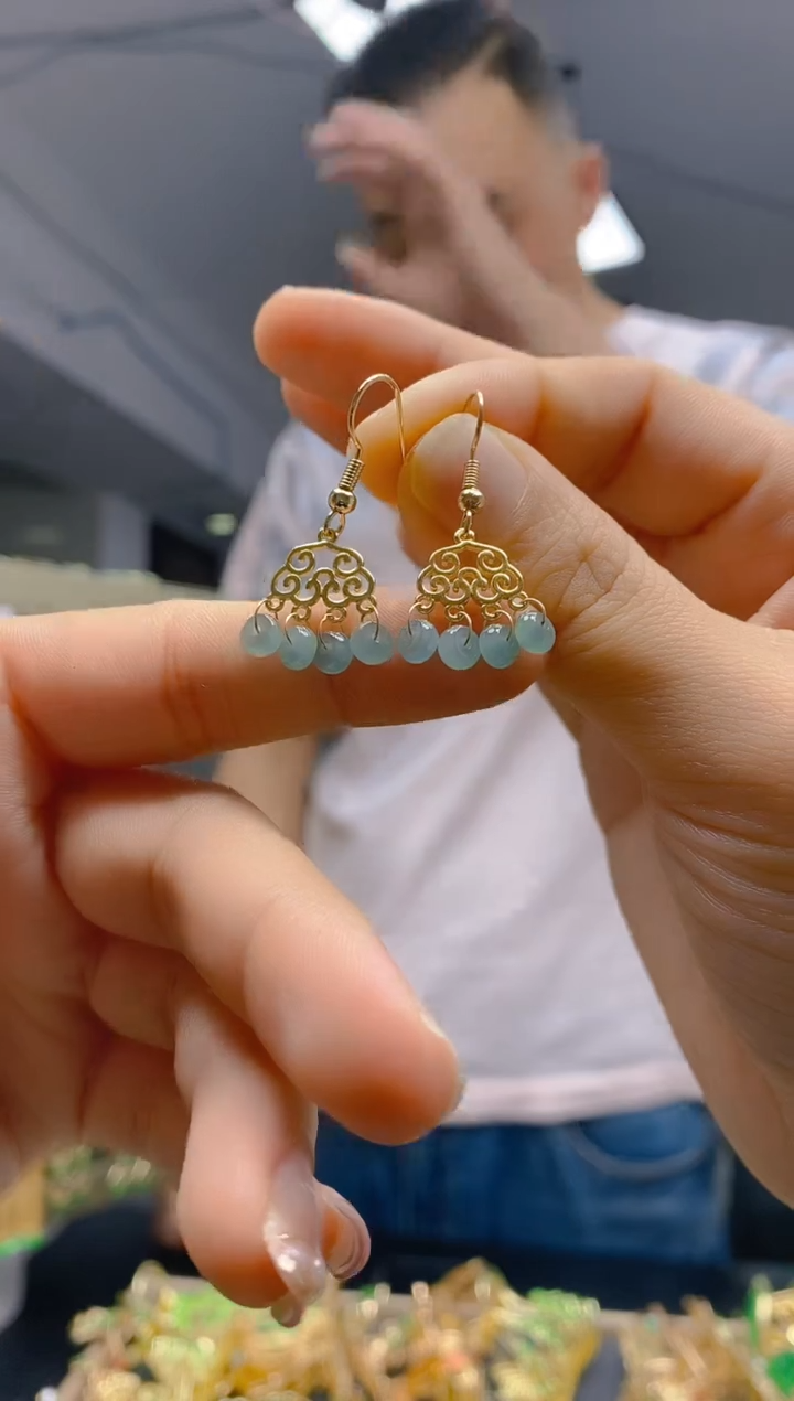 【闪购商品】翡翠耳饰合金0271翡翠耳钩