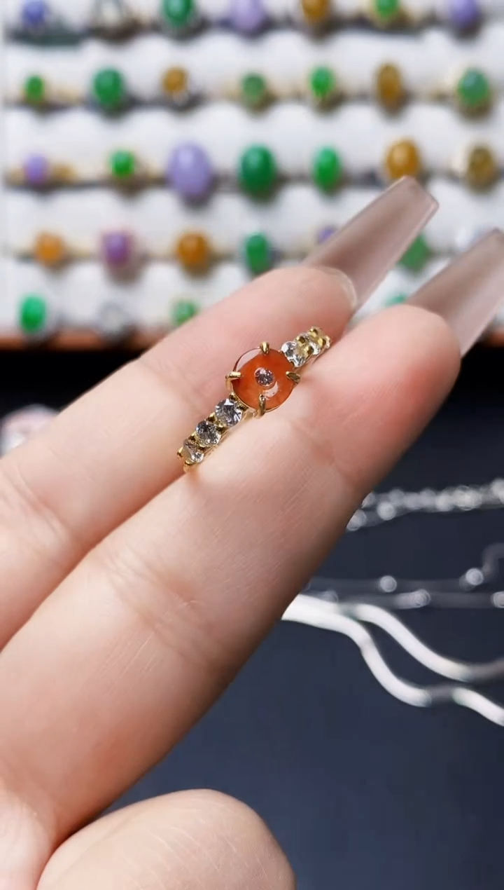 银S925镶嵌戒指翡翠5499