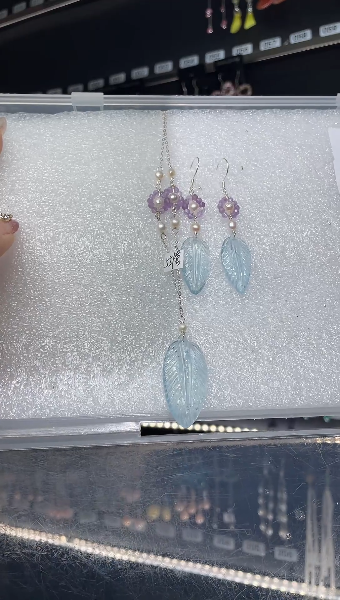 【闪购商品】紫晶耳饰银S925镶嵌银钩银链
