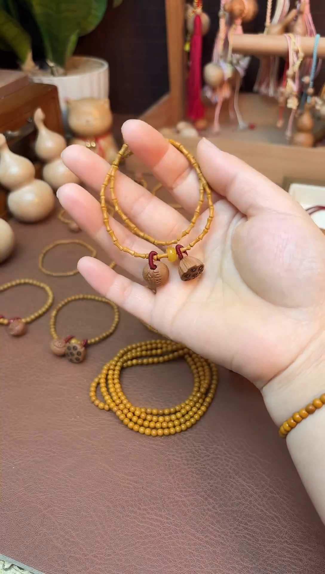 手串桃核双圈好运莲莲