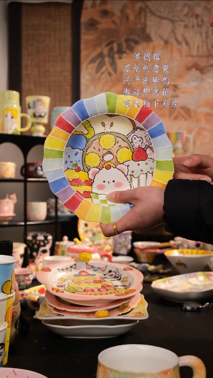 摆件陶X***婷旺的可以手工手绘设计师款