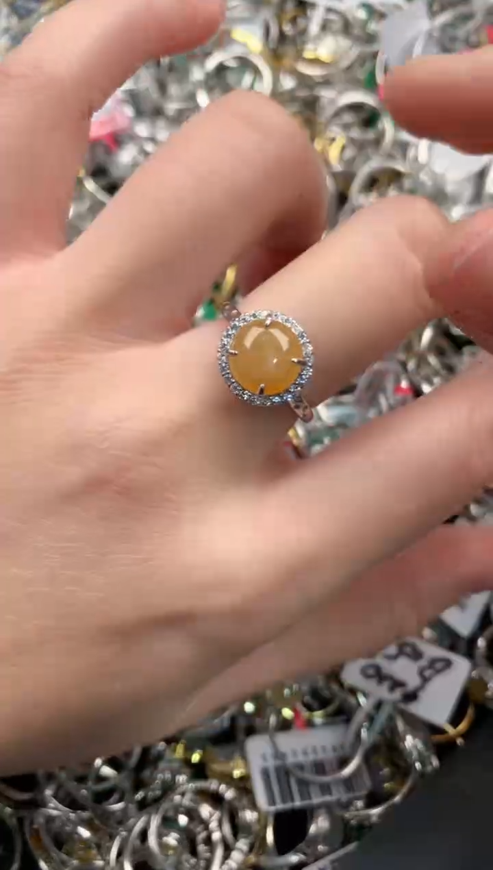 银S925镶嵌戒指翡翠13  2