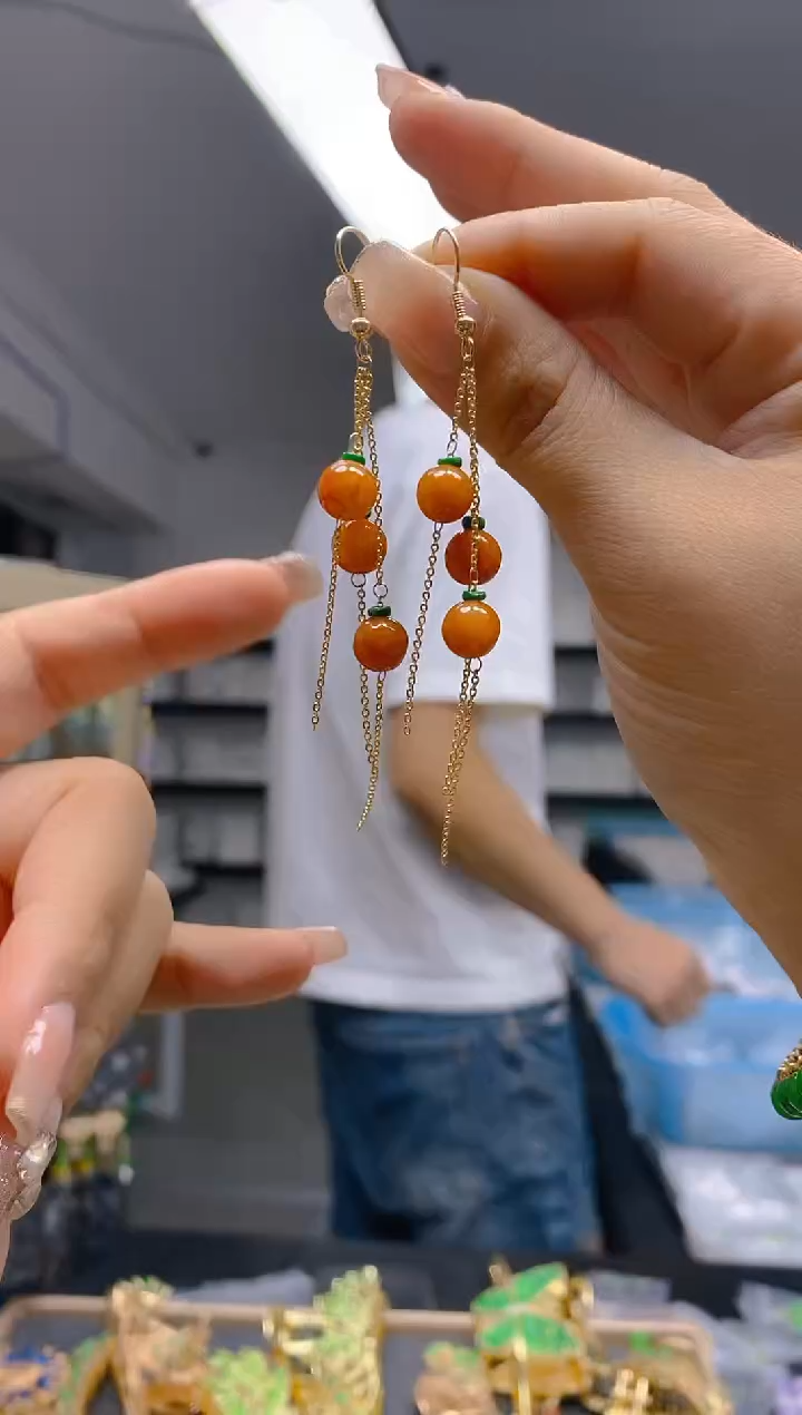 【闪购商品】翡翠耳饰合金262翡翠耳钩