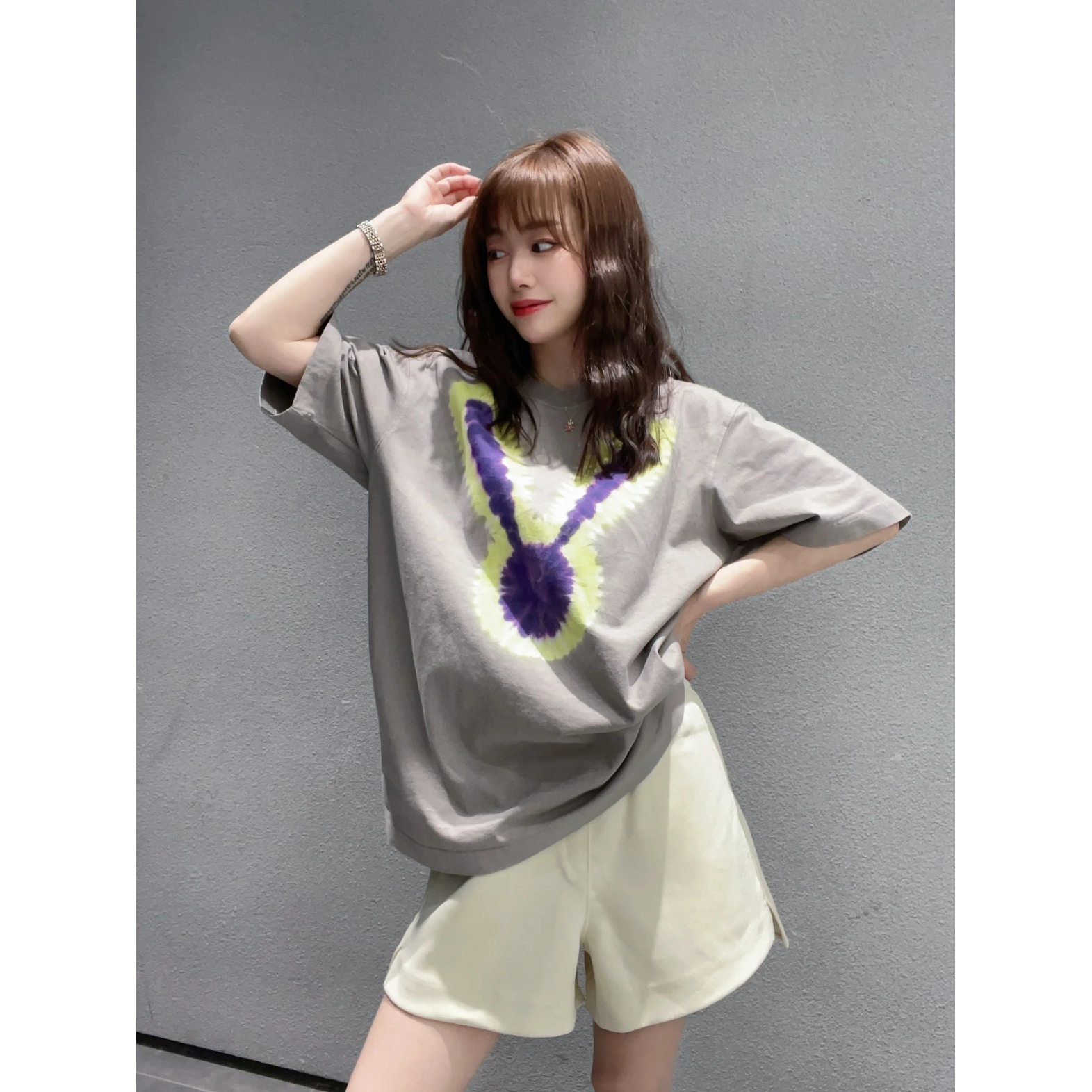 宽松通勤棉质T恤2025年夏季新款兔子印花显瘦短袖上衣9453