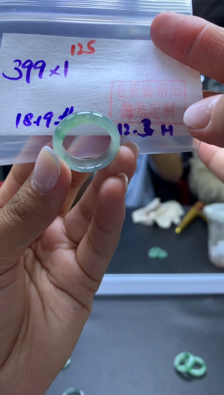 未镶嵌定制翡翠戒圈#399元-毛货需精细抛光