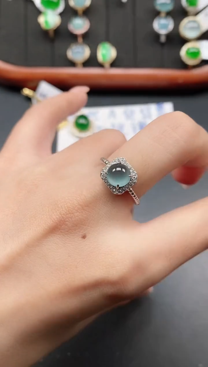 银S925镶嵌戒指翡翠1111111