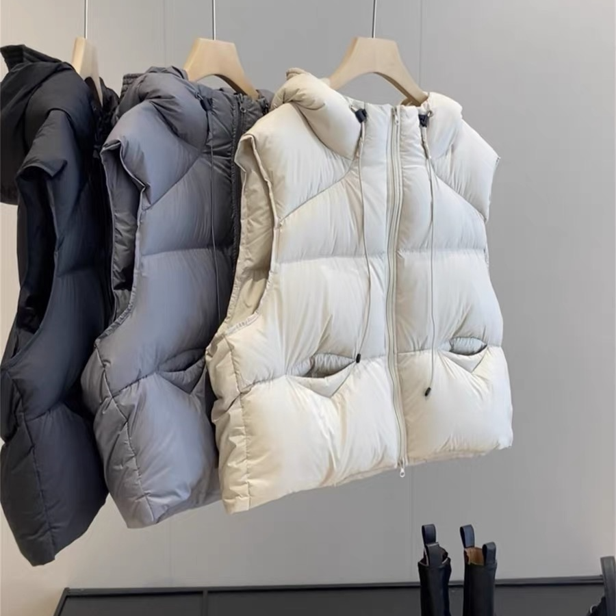 8100 连帽女羽绒韩版宽松高级感背心坎肩（衣长58）