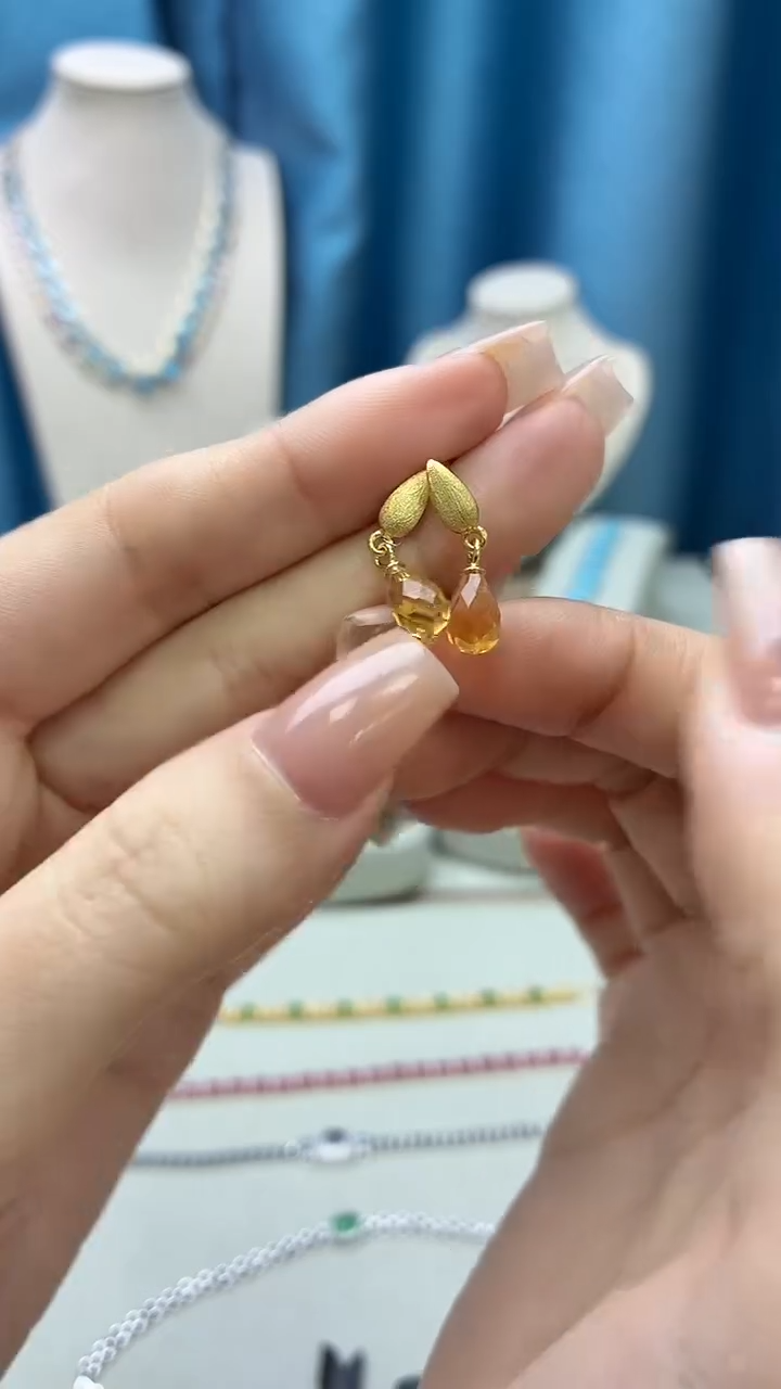 银S925镶嵌耳饰黄晶312JH0102产品一个（多样性）