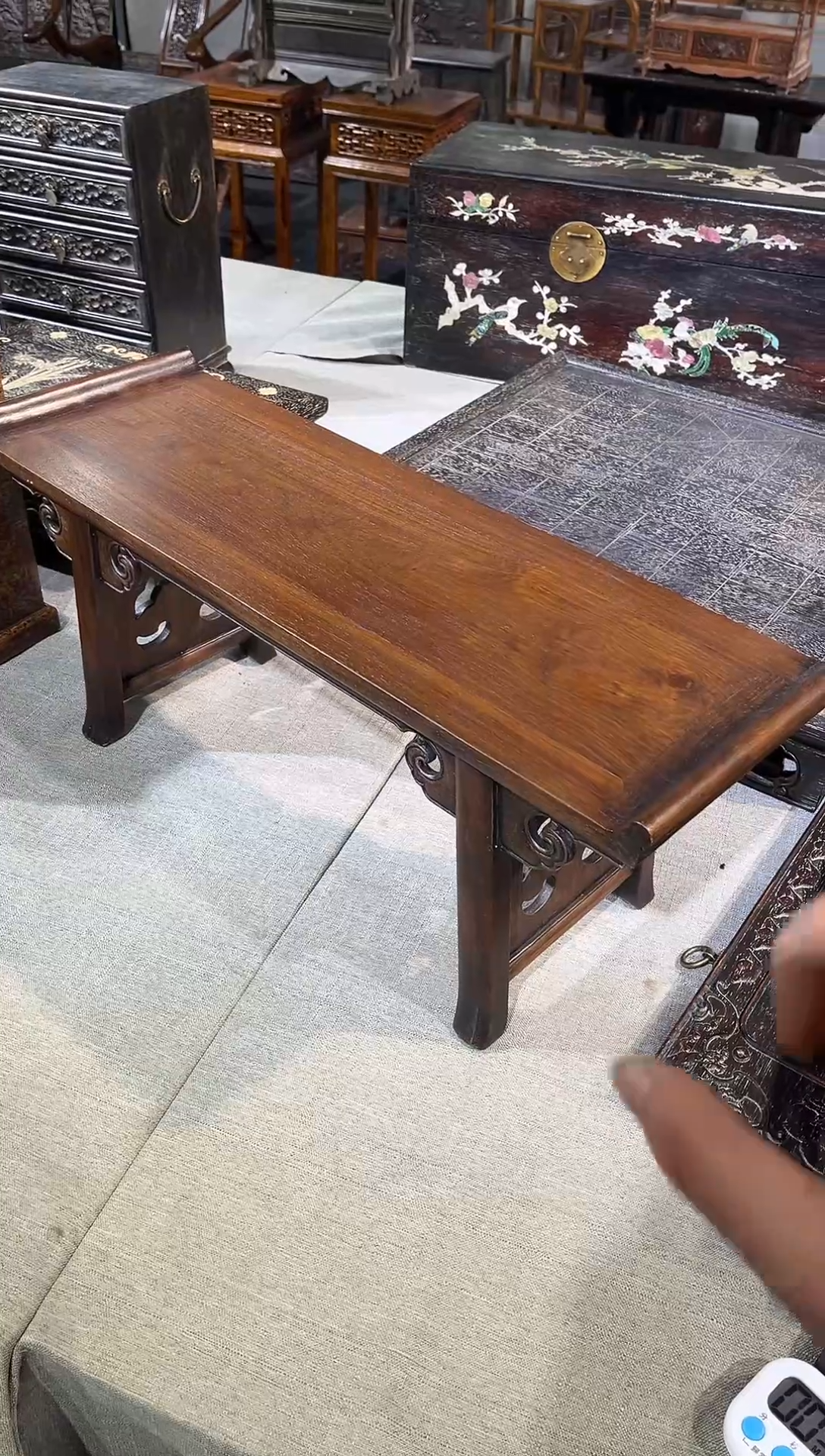 木海黄卷云牙板翘头案