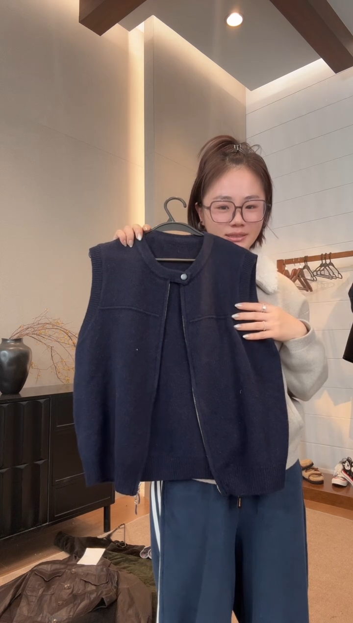 XUZIYU.小个子定制开衫 藏青色 S