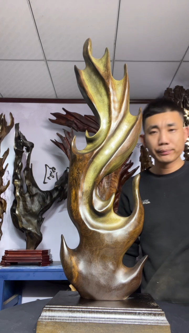 金丝楠木雕款接**凉金丝楠木工艺品摆件