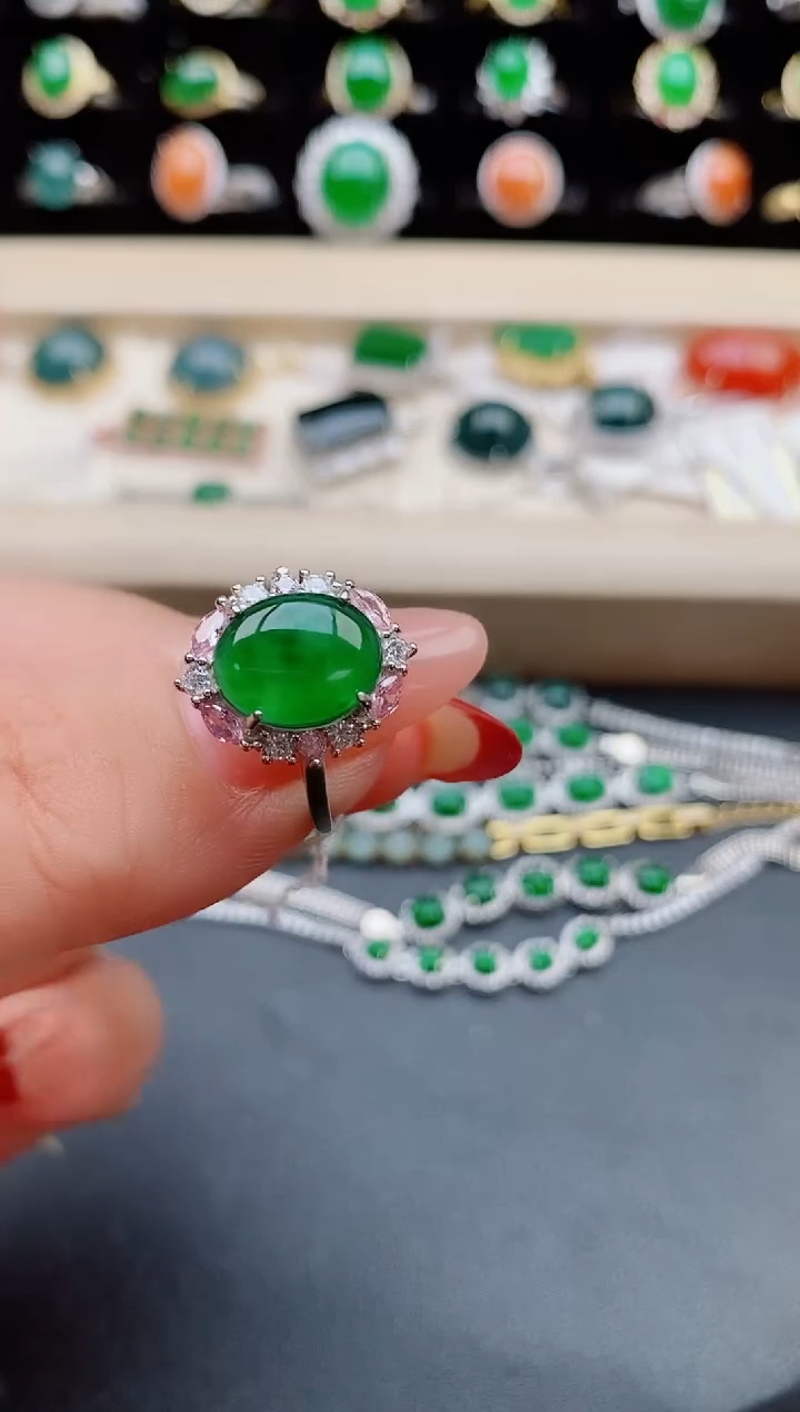 【闪购商品】翡翠戒指银S925镶嵌50805508