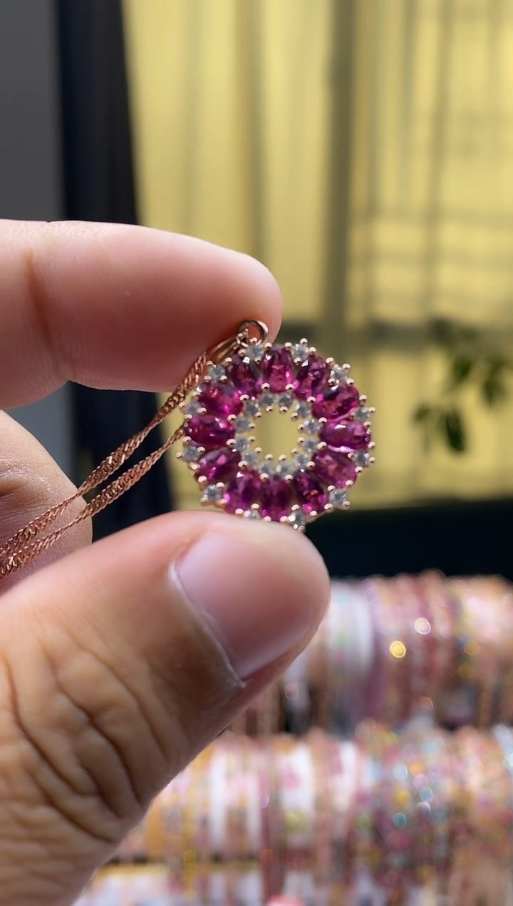 【闪购商品】碧玺吊坠银S925镶嵌354354354