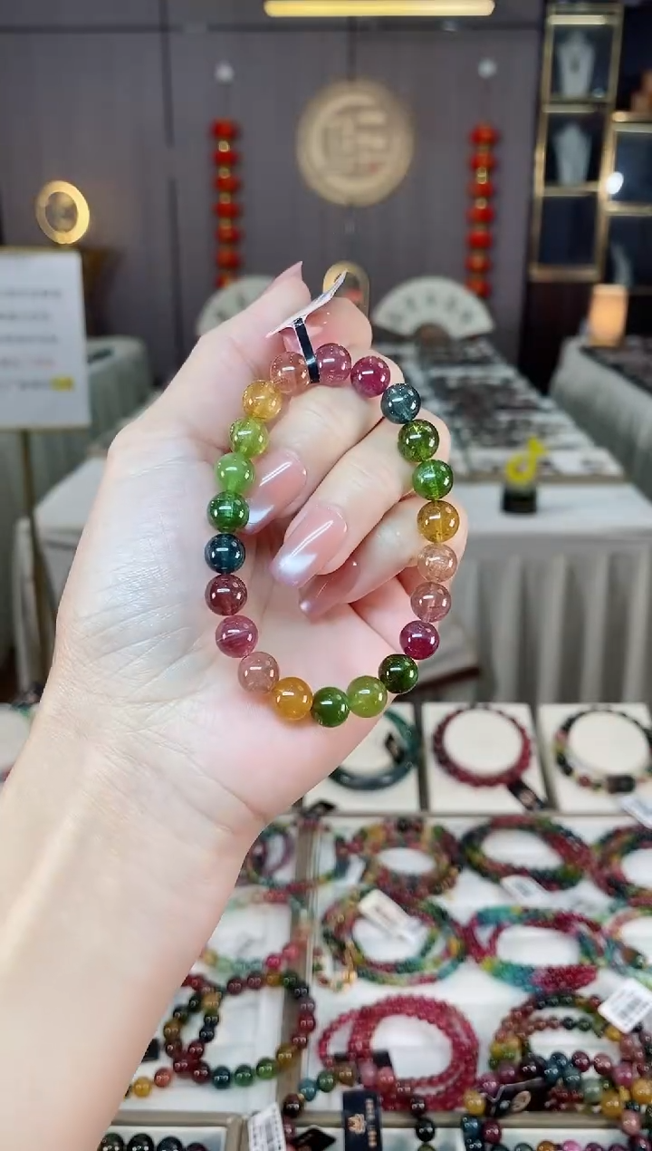 未镶嵌老矿碧玺单圈手串7mm+碧玺hon多样性发货一条