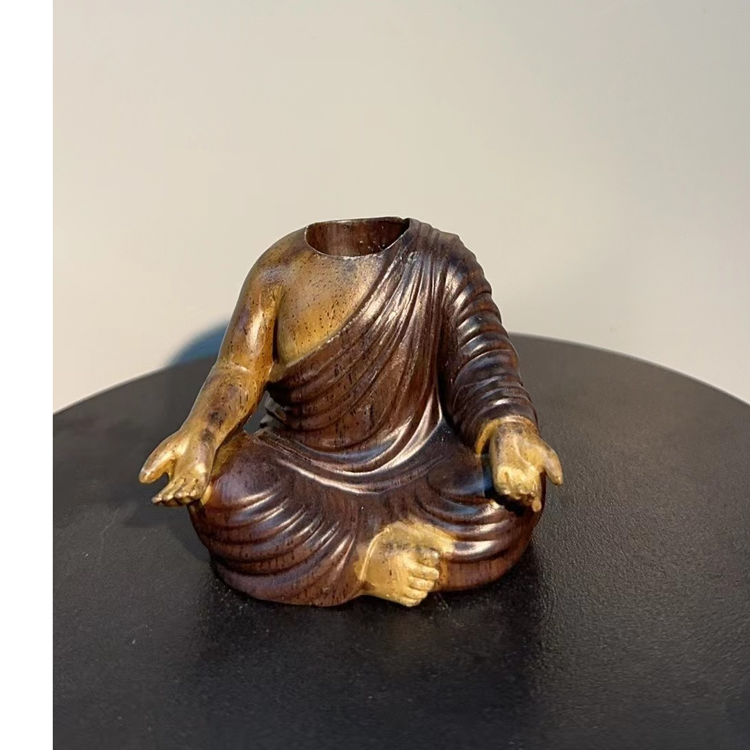 黑檀木修行禅意底座摆件艺术创意免挖槽木雕通用底座