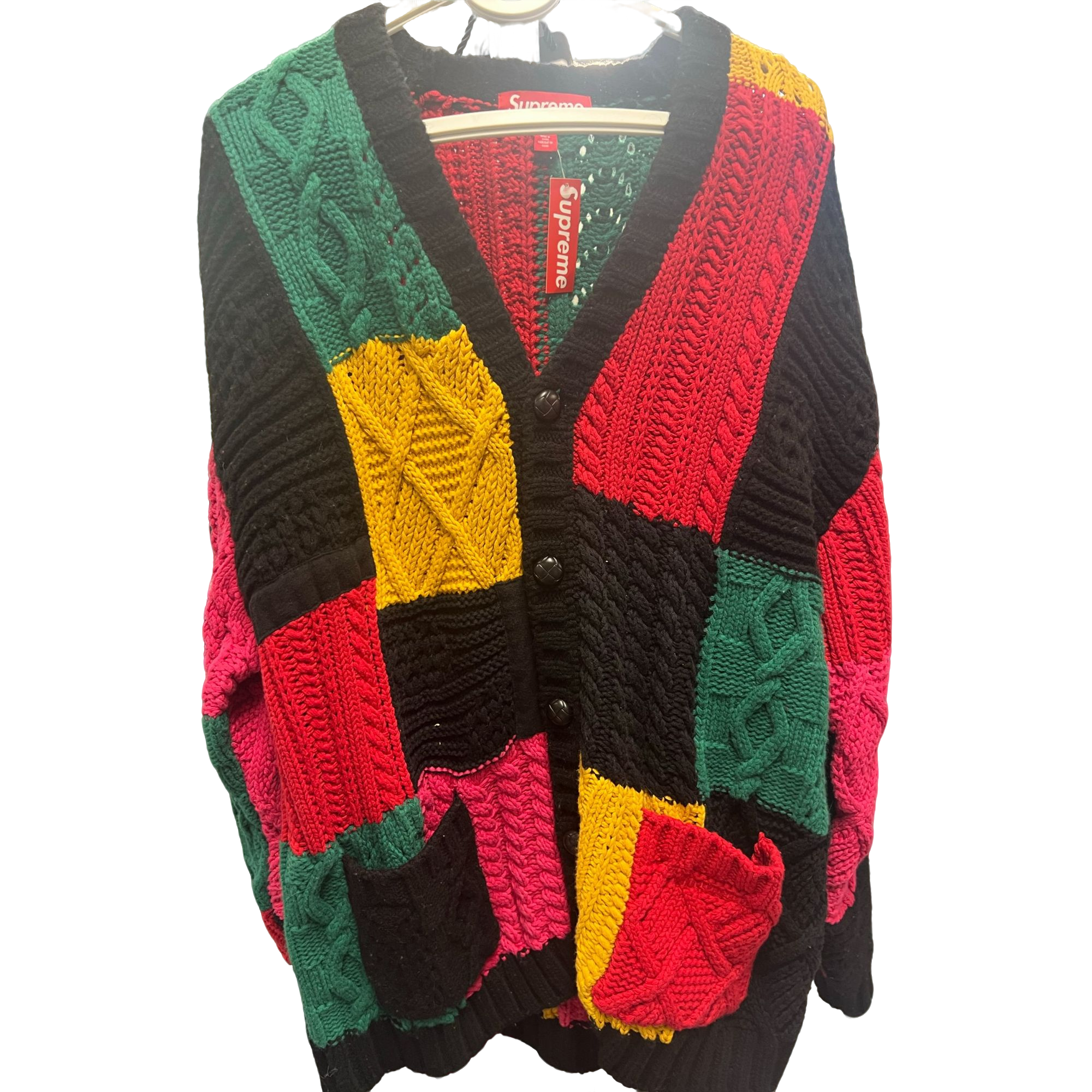 【Viiki专属】Supreme 拼布纽扣毛衣 L码