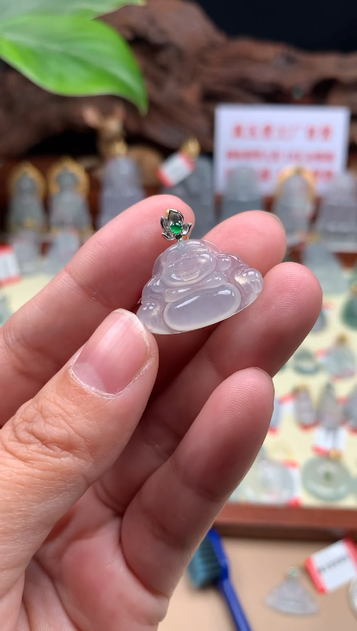 【闪购商品】翡翠颈饰18K金镶嵌佛公