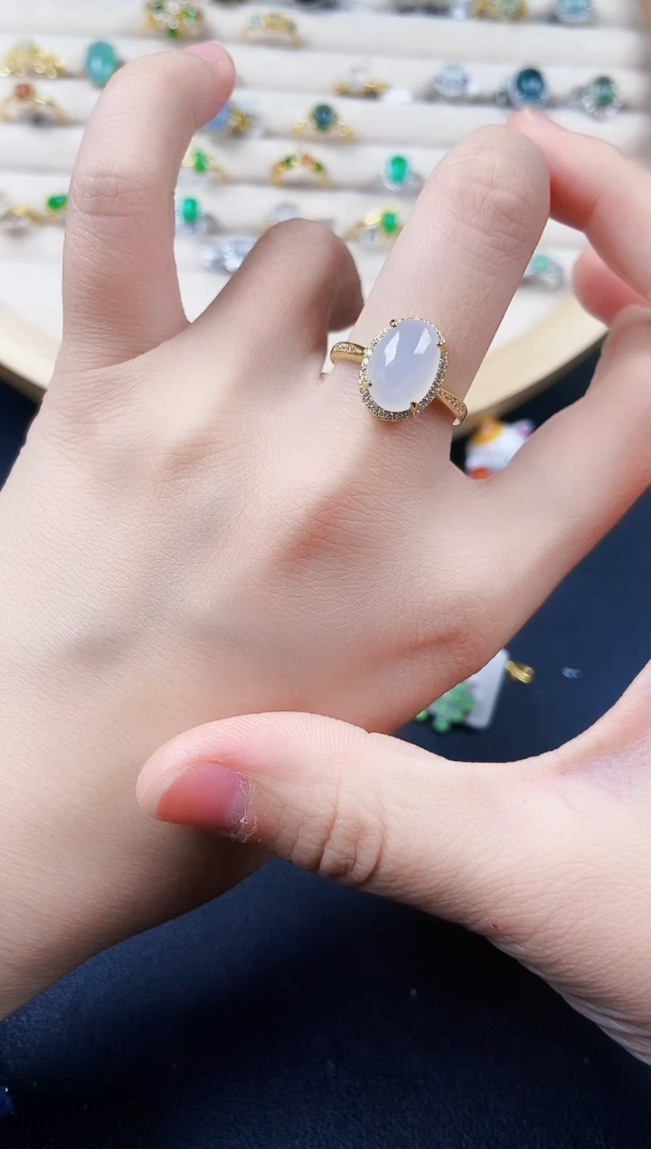 【闪购商品】翡翠银S925镶嵌戒指456464