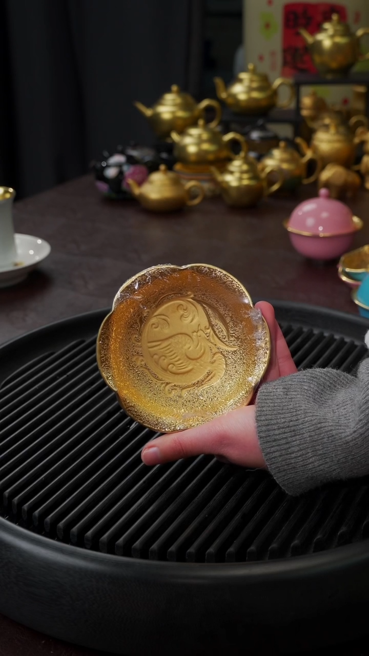 【闪购商品】杯【宜景窑祖母绿鎏金】杯碟