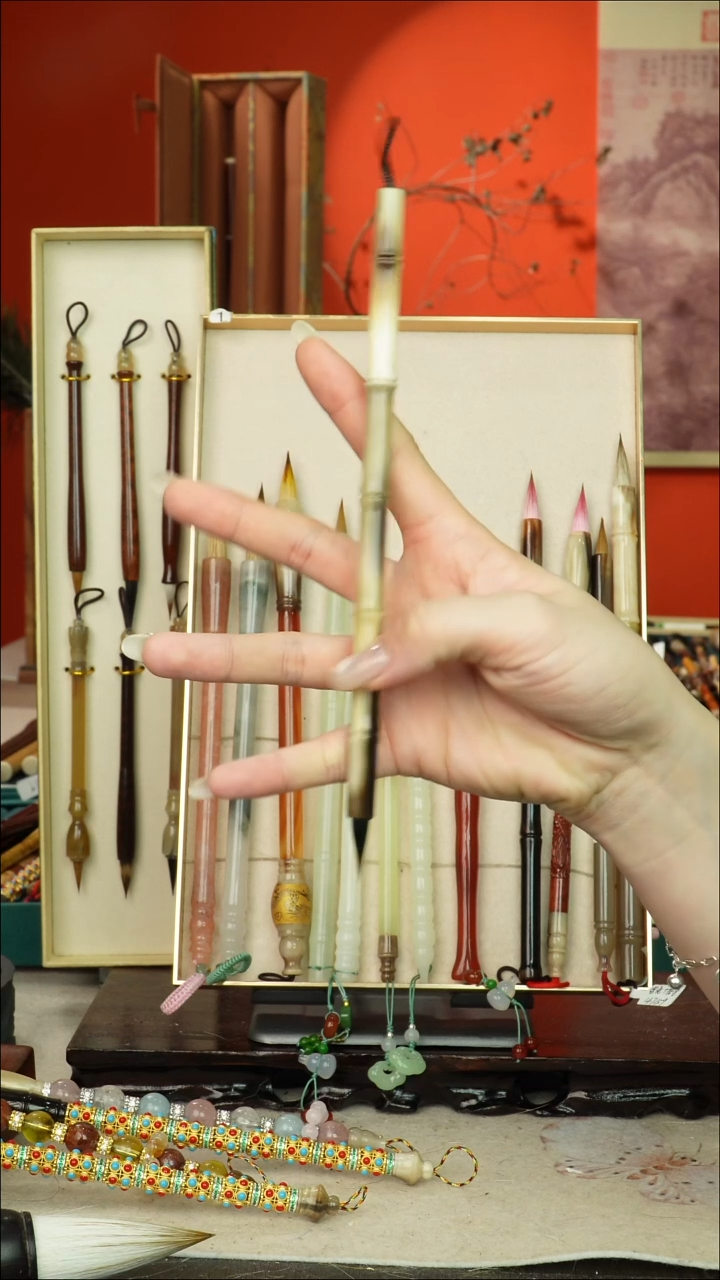 248号闪孤品高货毛笔链接 清水试笔 蘸墨不退