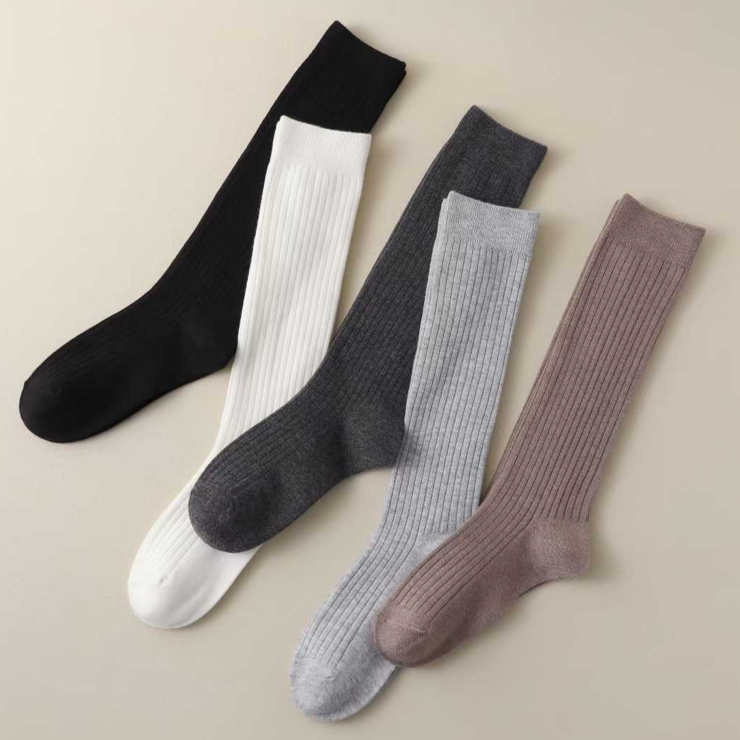 羊绒抽条加厚拉绒秋冬百搭小腿袜