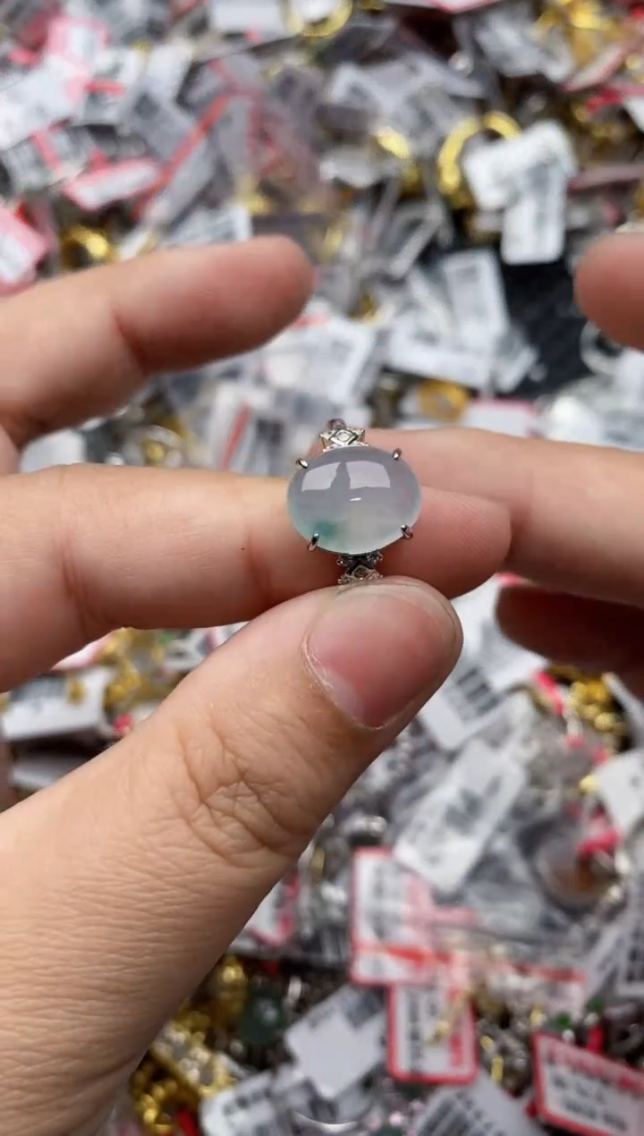 【闪购商品】翡翠戒指银S925镶嵌77777----8