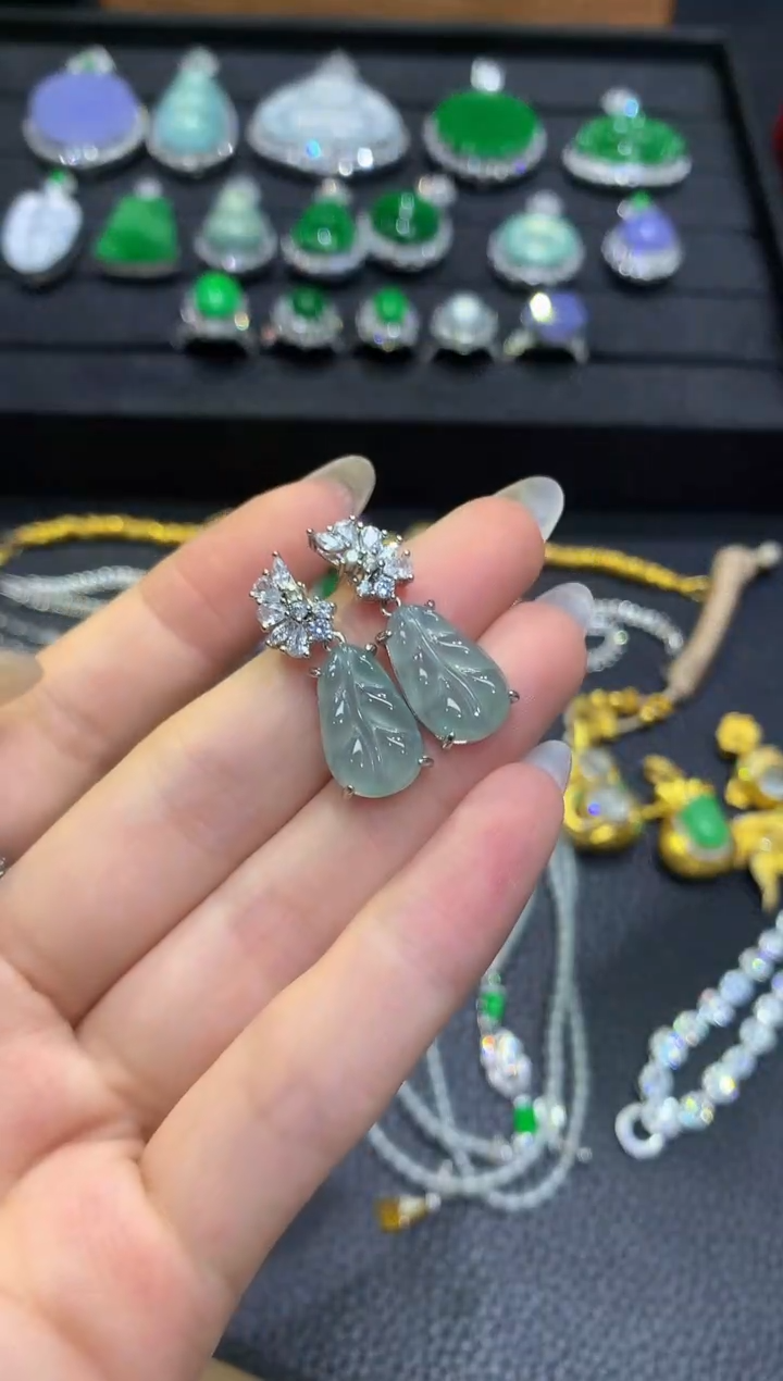 未镶嵌翡翠耳饰7多样性随机发货1件