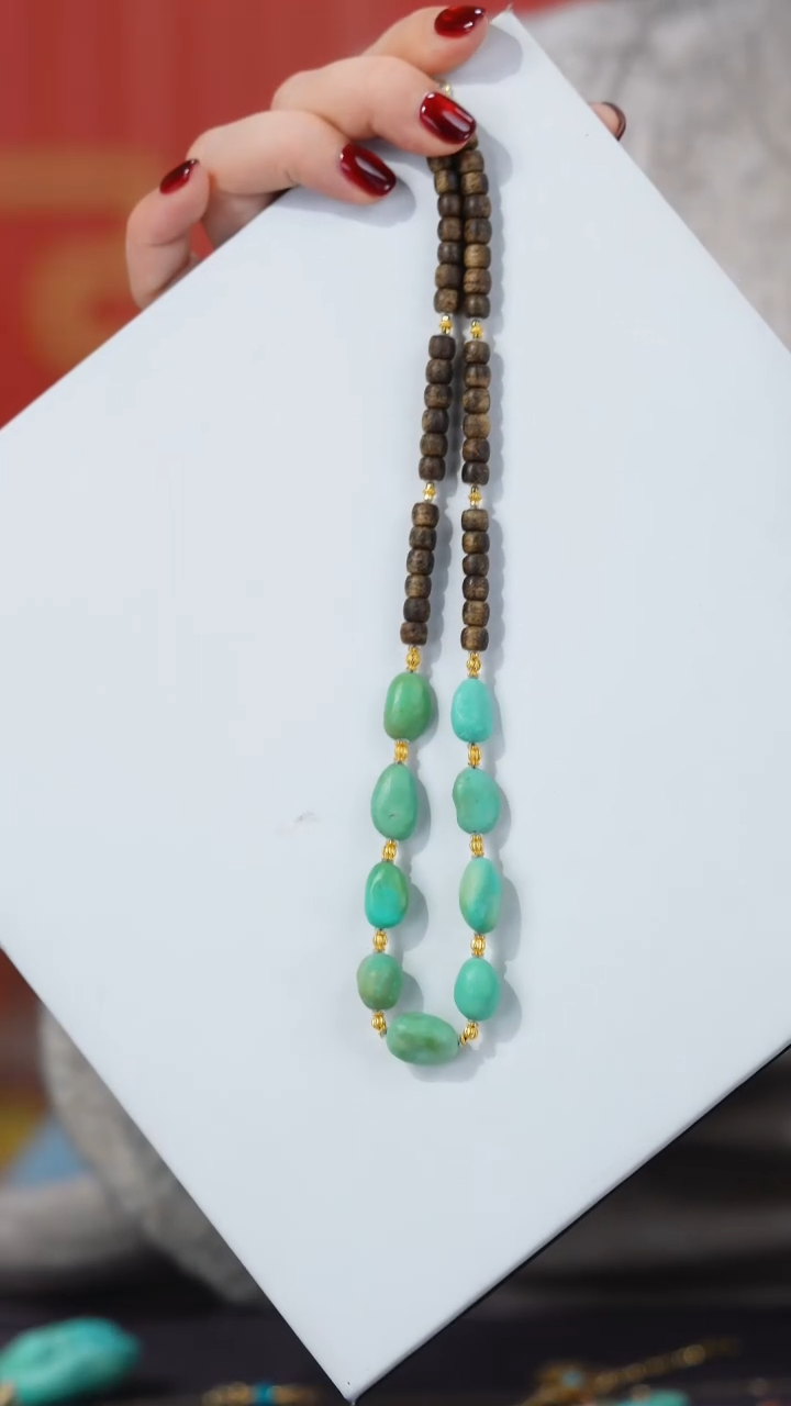 【闪购商品】绿松石项链18K金镶嵌1