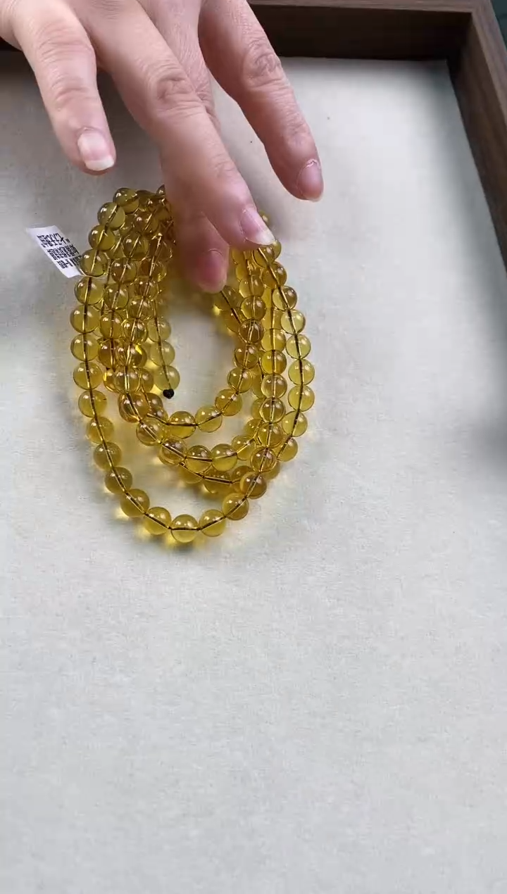 【闪购商品】蓝珀颈饰未镶嵌墨西哥3A净水蓝珀108珠7+