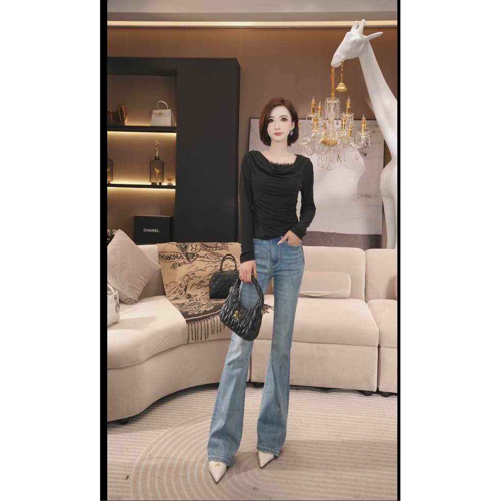 AMANDACOCO丨小众设计~气质拼接蕾丝上衣