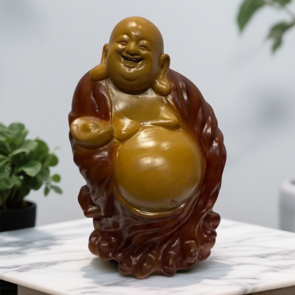 香樟木雕刻人物摆件