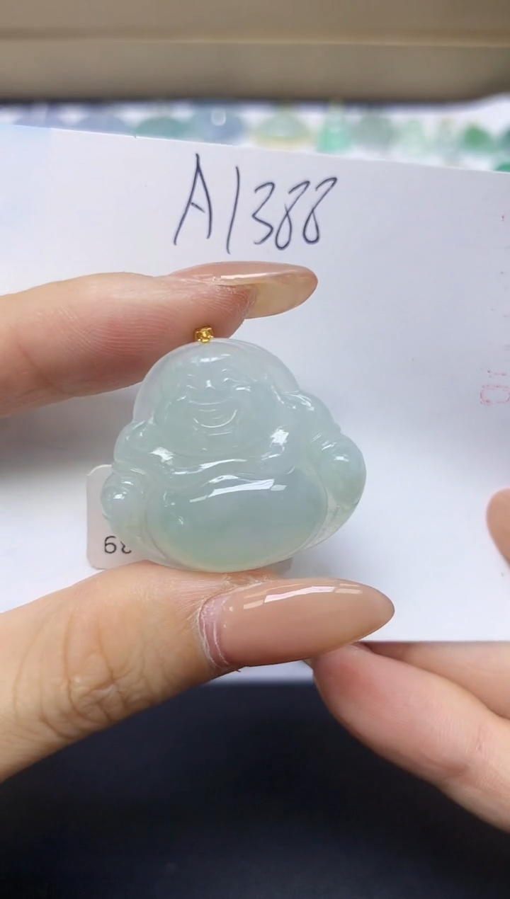 颈饰18K金镶嵌翡翠天然缅甸A货翡翠百元以上9元证书费自理