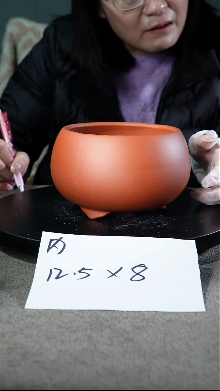 宜兴紫砂花盆小盆