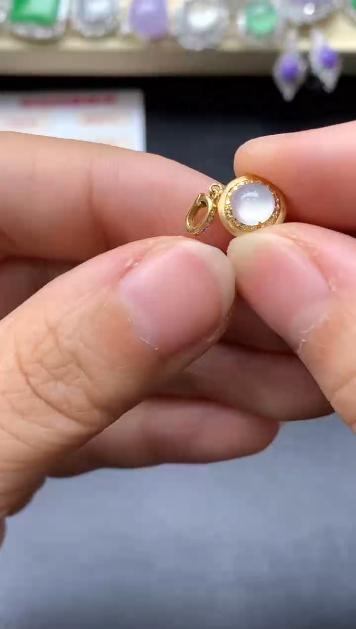 颈饰18K金镶嵌翡翠406-中国好珍宝