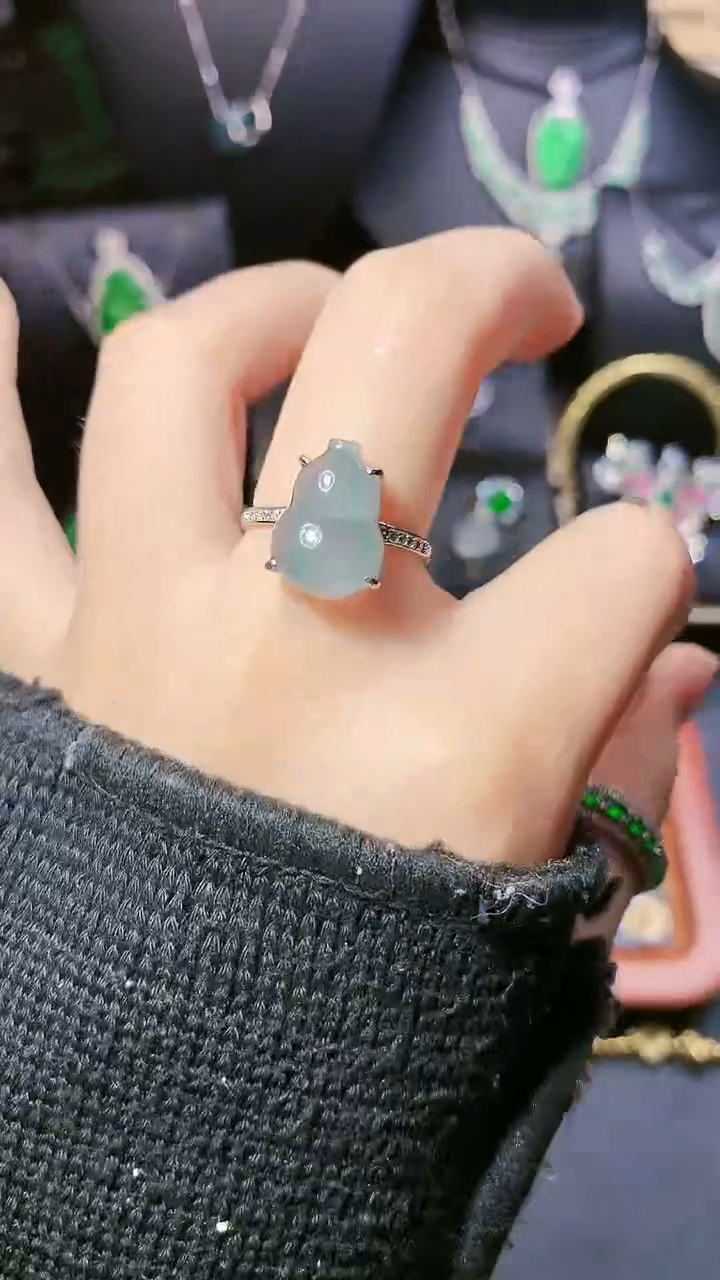 【闪购商品】翡翠戒指银S925镶嵌戒指