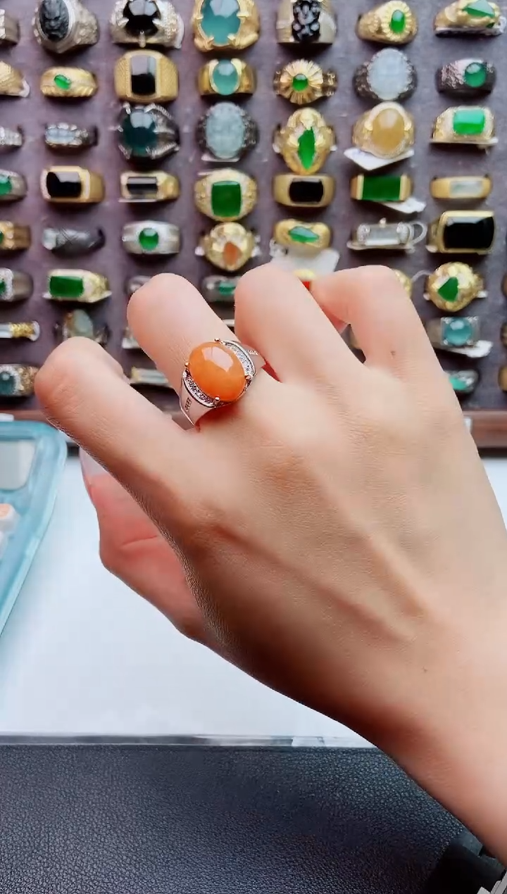 未镶嵌戒指翡翠天然翡翠男戒